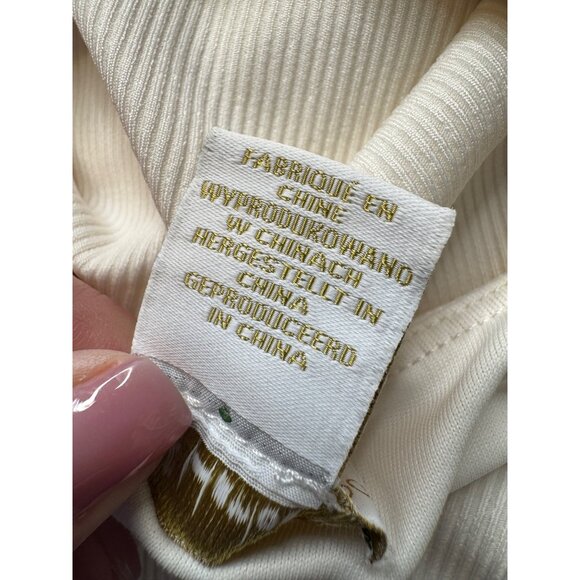 House Of Harlow Stretch 90's Bodysuit Size Large Ivory Ribbed - Picture 4 of 8